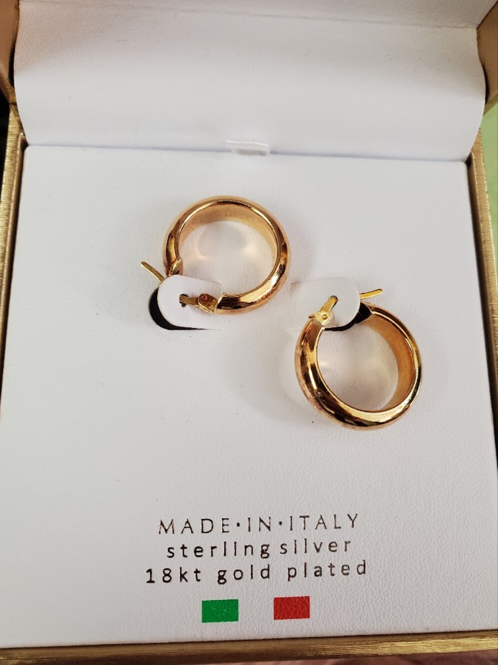 18k Gold Plated Hoops NIB- Made In Italy Lucia Mara